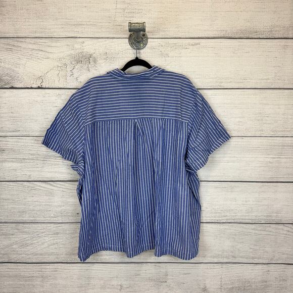 Old Navy Plus Size Blue & White Stripe 2 Piece Shorts Pajama Set Size 4X - Picture 7 of 11